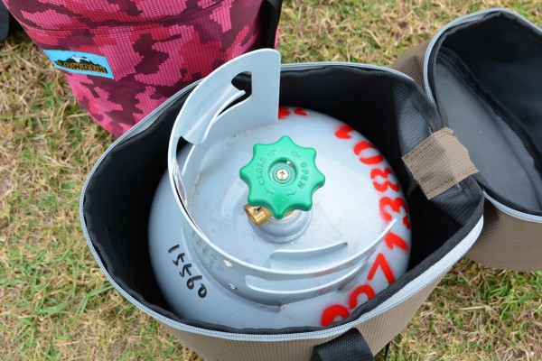 LOWDEN露營戶外用品 台制尼龍強力紗5KG瓦斯桶袋 /圓筒型裝備袋提帶